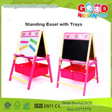 High Quality And Wholesale Standing Easel With Trays,Wooden Kids Board